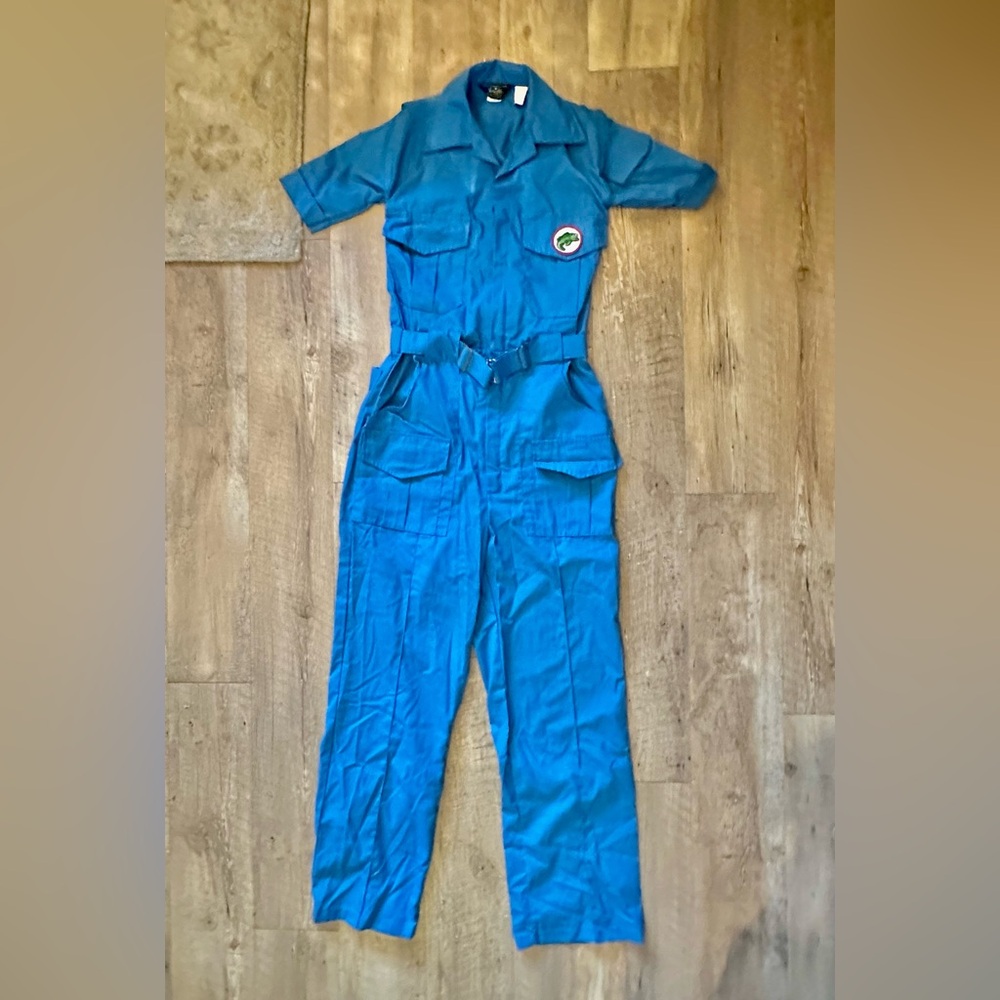 Vintage wide leg jumper/coveralls with fish patch